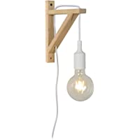 Lucide Fix Wall – Lámpara de pared de color blanco- Madera- E27- 60 W- White- 19 x 3.2 x 22.5 cm